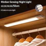 Under Cabinet Lights LED Motion Sensor Night Light Thin Rechargeable Dimmable Lamps Kitchen Cabinet Bedroom Wardrobe Lighting
